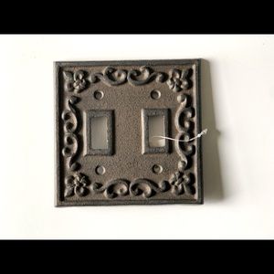 Cast Iron Double Light Switch Cover